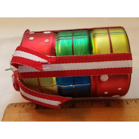 JS Stack Of Gifts Presents Boxes Glass Christmas Ornament - Picture 7 of 7